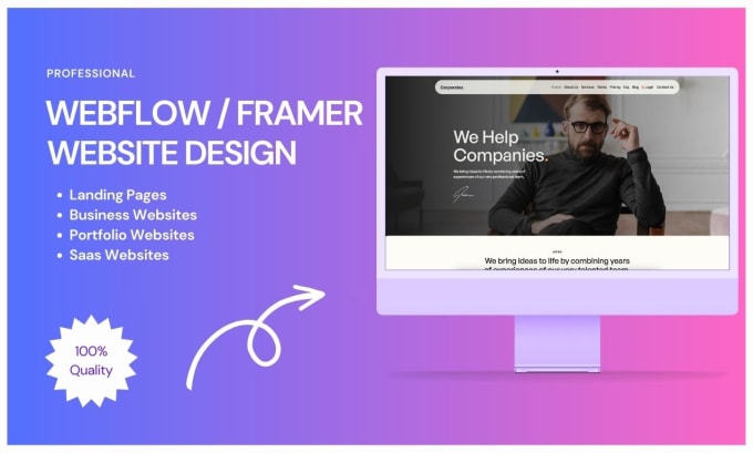 Webflow or framer website design gig on Fiverr