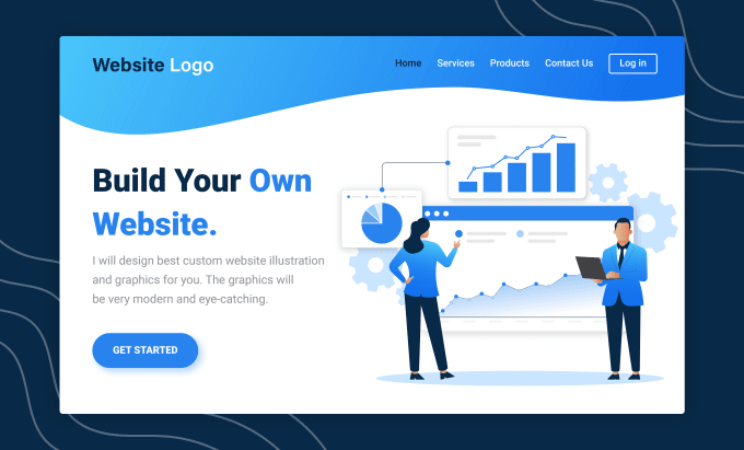 flat website graphics and landing page illustrations