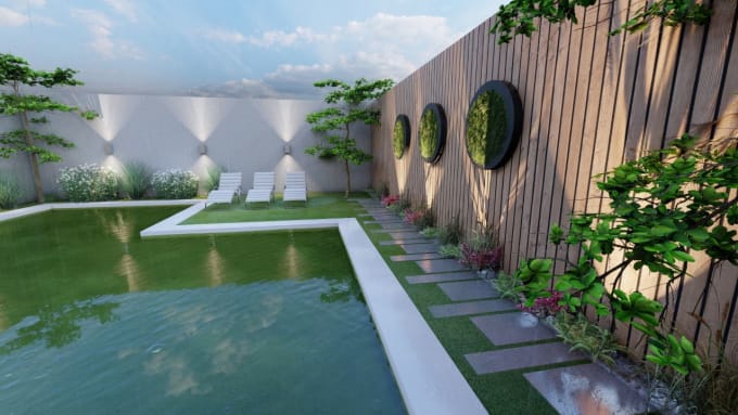 3D Landscape Design Rendering