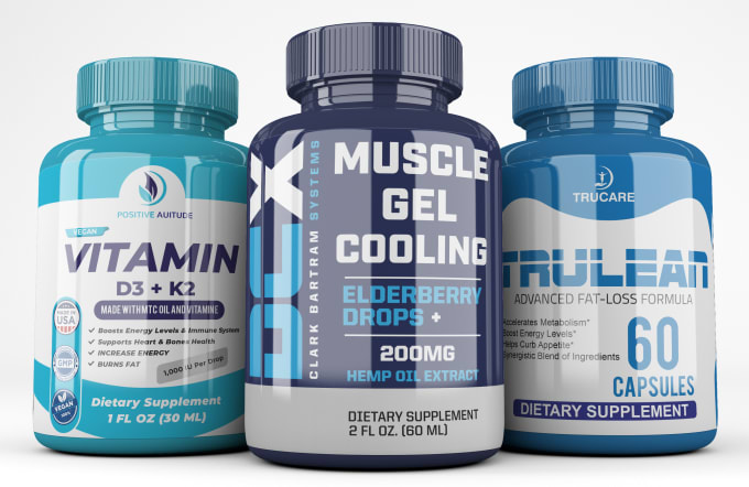 Supplement label design gig on Fiverr