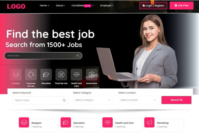 Job Board WordPress website