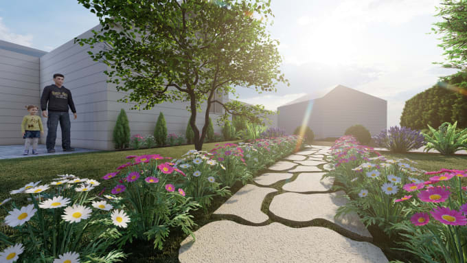 A beautifully designed 3D garden