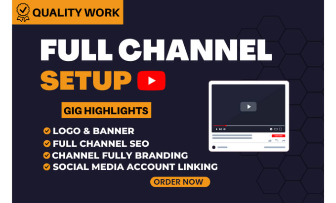 Fiverr Gig: I will create and setup youtube channel with logo, banner, and SEO