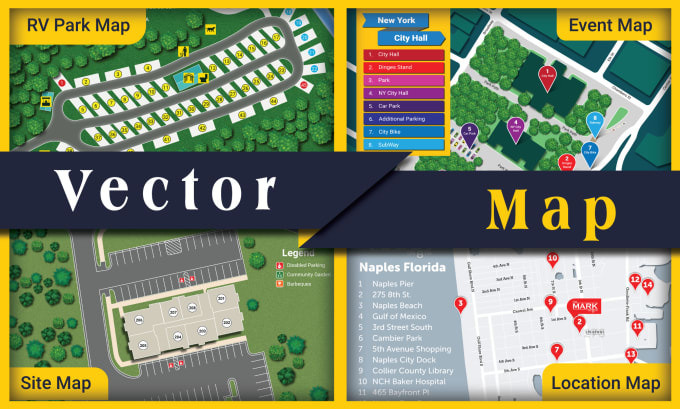 Vector map illustration by Fiverr seller