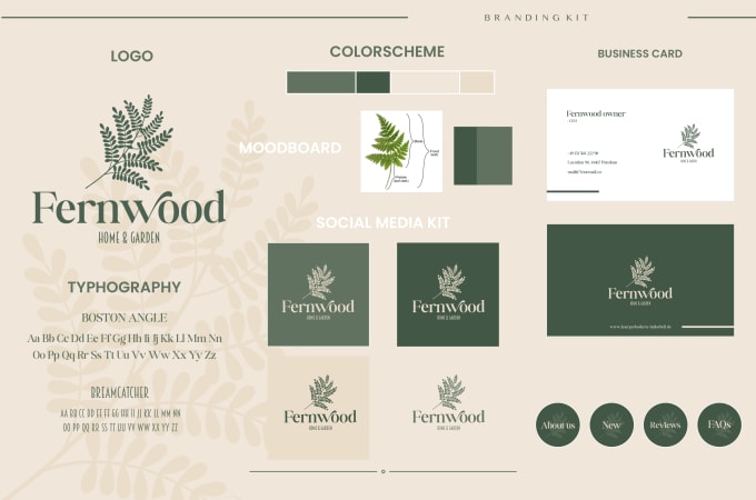 Custom botanical logo and brand identity