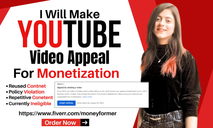 YouTube Monetization Appeal Video Gig