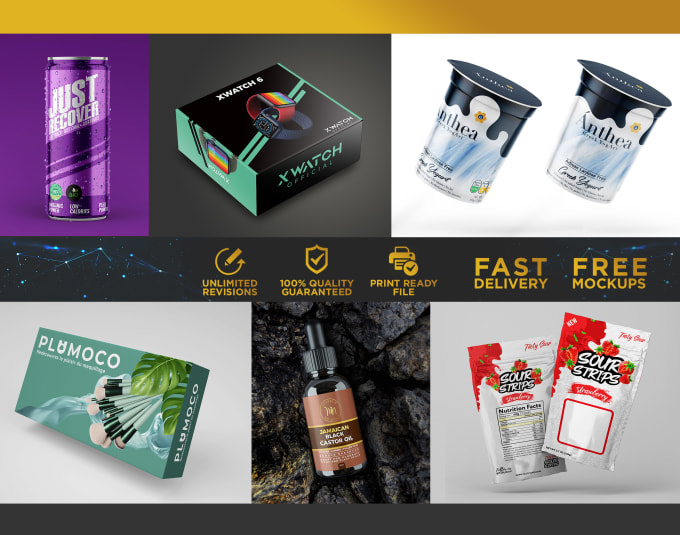 Premium Label, Pouch and Box Packaging Design on Fiverr