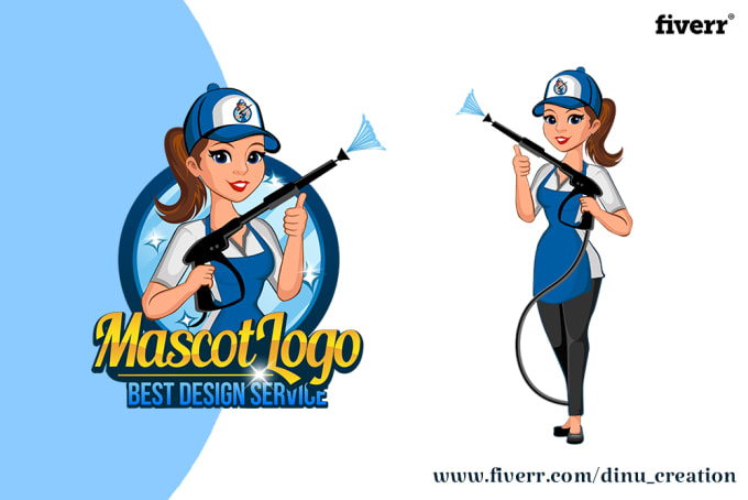 Cute cartoon character logo by Dinusha