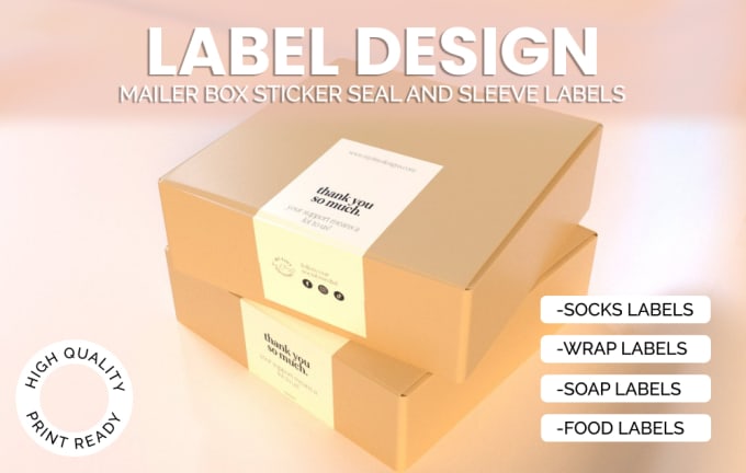 Box Sealing Sticker, Packaging Label, and Sleeve Design Gig on Fiverr